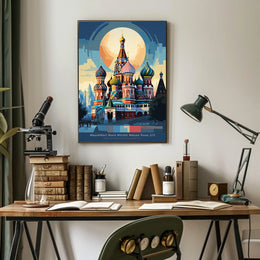 St. Basil's Cathedral Vibrant Abstract Heritage Poster