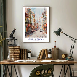 San Francisco Chinatown Vibrant Scene Travel Poster PosterGoat