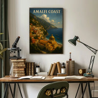 Amalfi Coast Poster Wall Art Decor 18x24 Coastal Scene