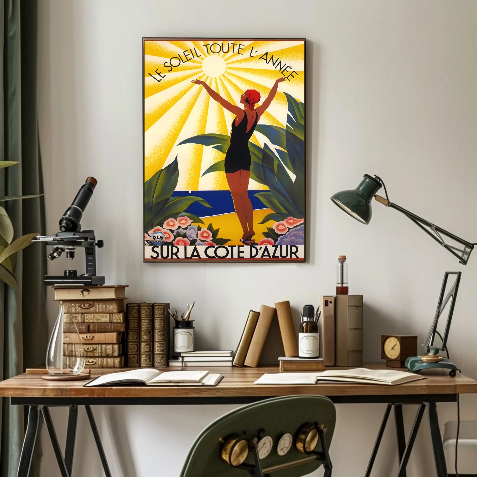 Vintage Côte d'Azur Poster for French Riviera Vacation