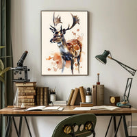 Majestic Deer Wildlife Poster Vintage Nature Print