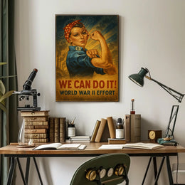 Empowerment in WWII Vintage Strong Woman Poster