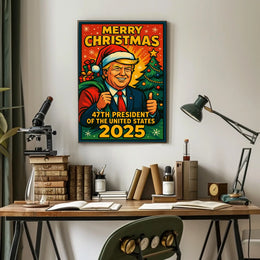 Merry Christmas 2025 47Th President Poster