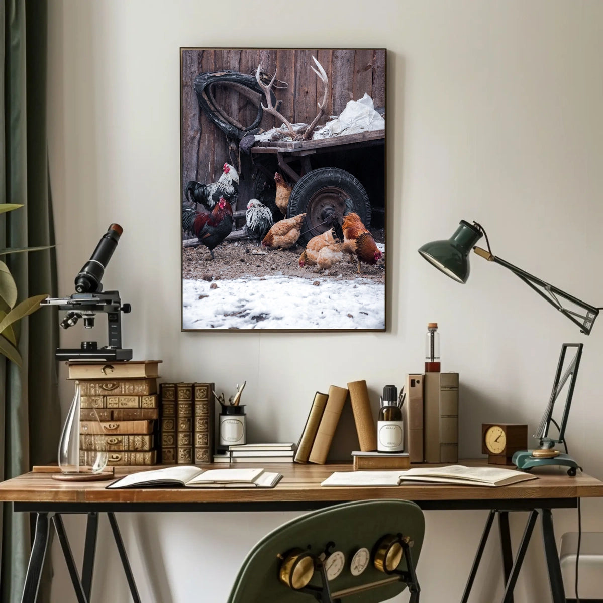 Rustic Farmyard Scene Poster