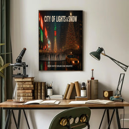 City Of Lights Snow Poster