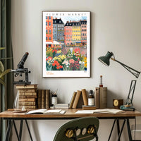 Vibrant Flower Market in Wien Poster PosterGoat