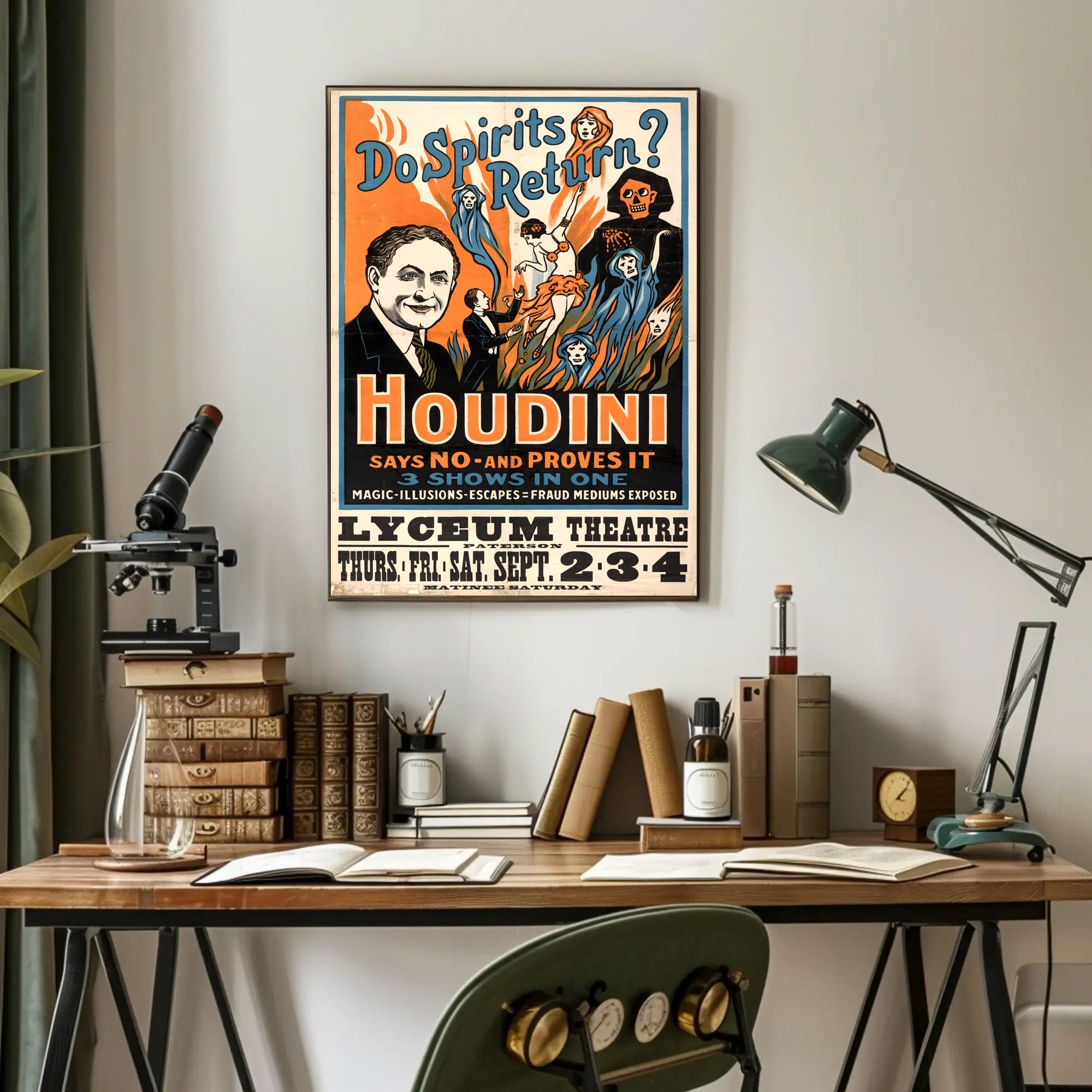 Houdini Magic Illusion Show Vintage Cultural Poster
