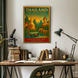Thailand Travel Landscape Temples Markets Poster