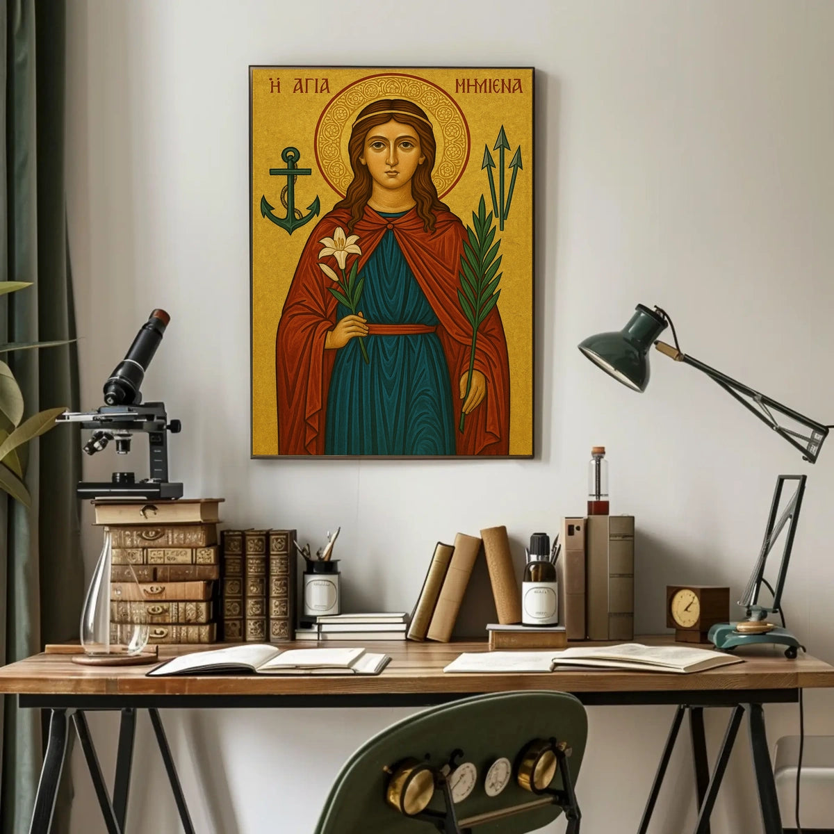 St. Philomena Byzantine Icon Traditional Style Poster