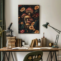 Enchanted Forest Wall Art Print with Mushrooms