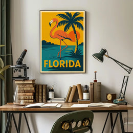 Florida Flamingo Poster