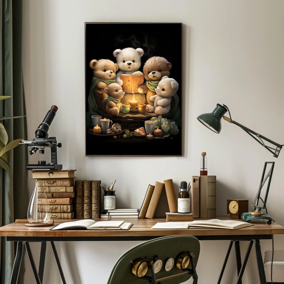 Cozy Teddy Bears Storytime Candlelit Poster