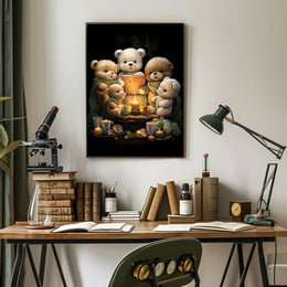 Cozy Teddy Bears Storytime Candlelit Poster