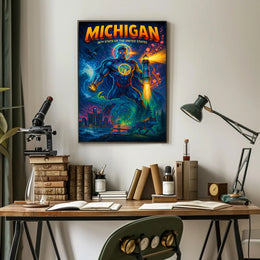 Michigan Superhero Adventure Poster - Cultural or Heritage Poster