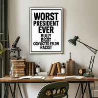 Bold Critique of American Leadership Political or Propaganda Poster