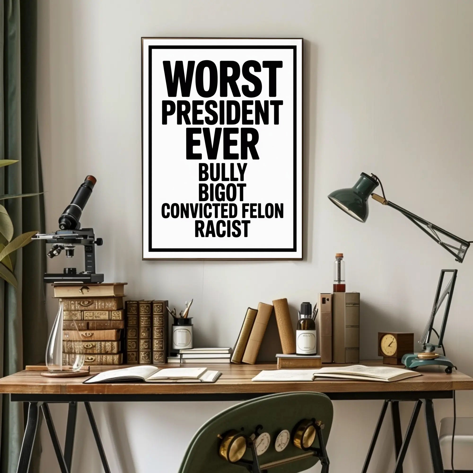 Bold Critique of American Leadership Political or Propaganda Poster