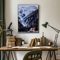 Serene Snowy Mountain Scene Winter National Park Poster