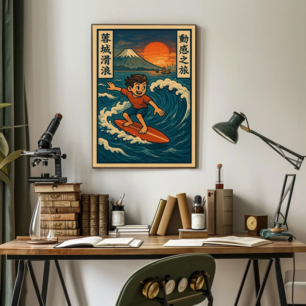 Surfing Adventure in Japan Poster