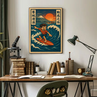 Surfing Adventure in Japan Poster