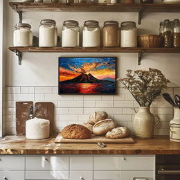 Volcanic Eruption Art Poster: Dynamic Natural Power