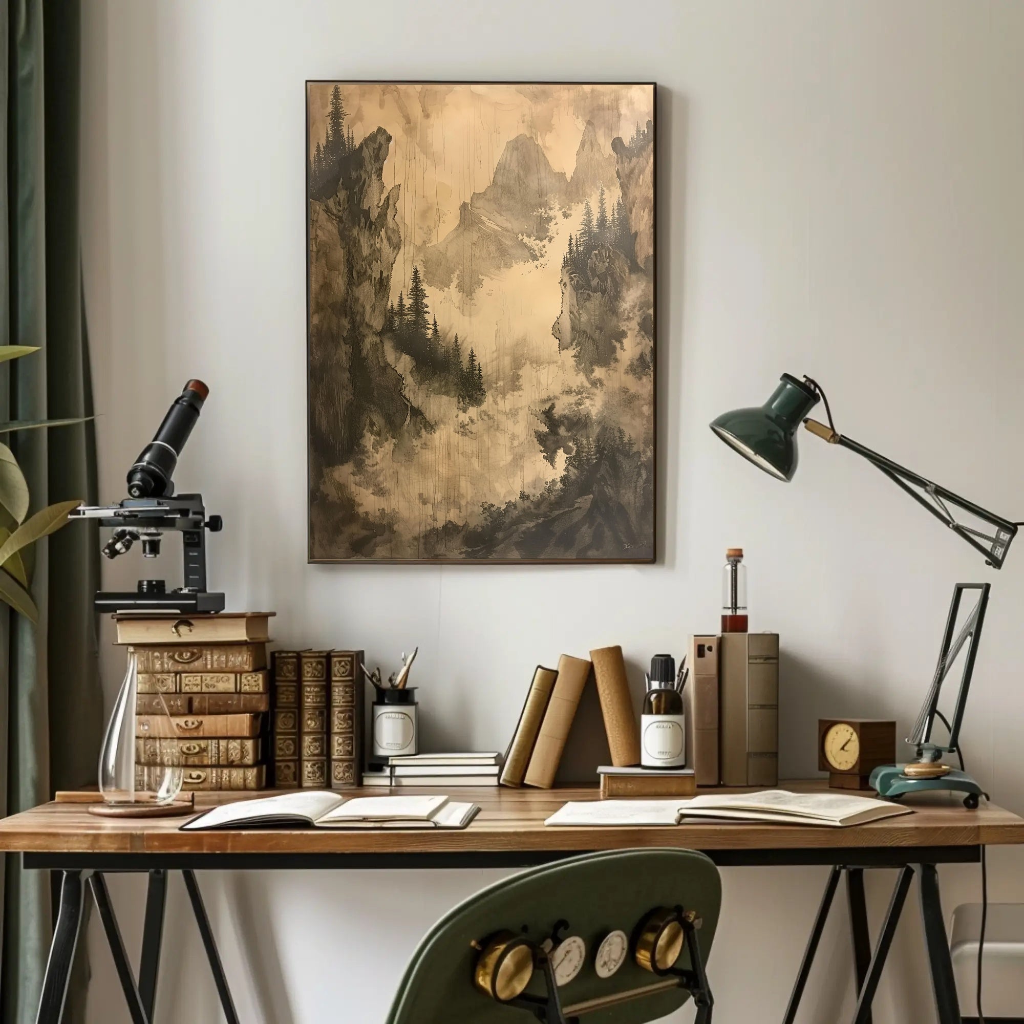 Misty Mountain Landscape Poster