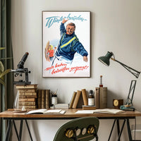 Cheerful Winter Scene Vintage Propaganda Poster PosterGoat
