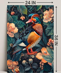 Vibrant Mandarin Duck William Morris Art Poster