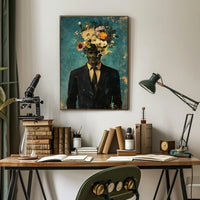 Floral Identity Surreal Poster Floral Head Wall Art