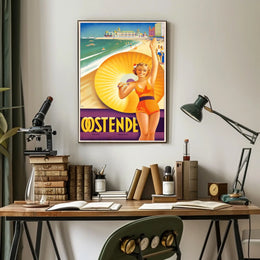 Ostende Belgian Beach Destination Poster