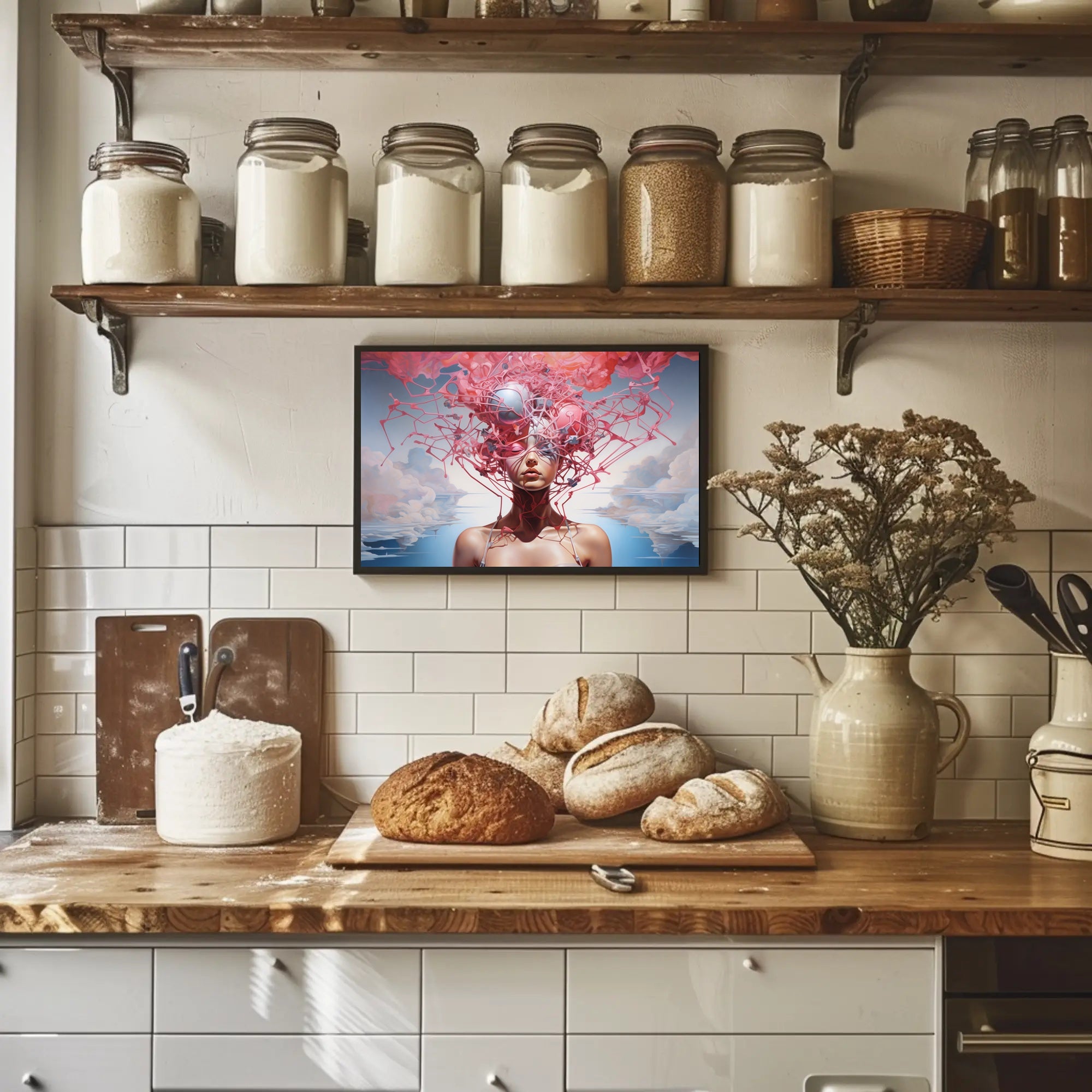 Surreal Dreamscape with Organic Elements Artistic Poster