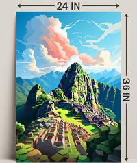 Machu Picchu A Digital Impression Poster