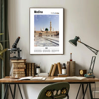 Medina's Iconic Prophet's Mosque Photorealistic Urban or Cityscape Poster PosterGoat