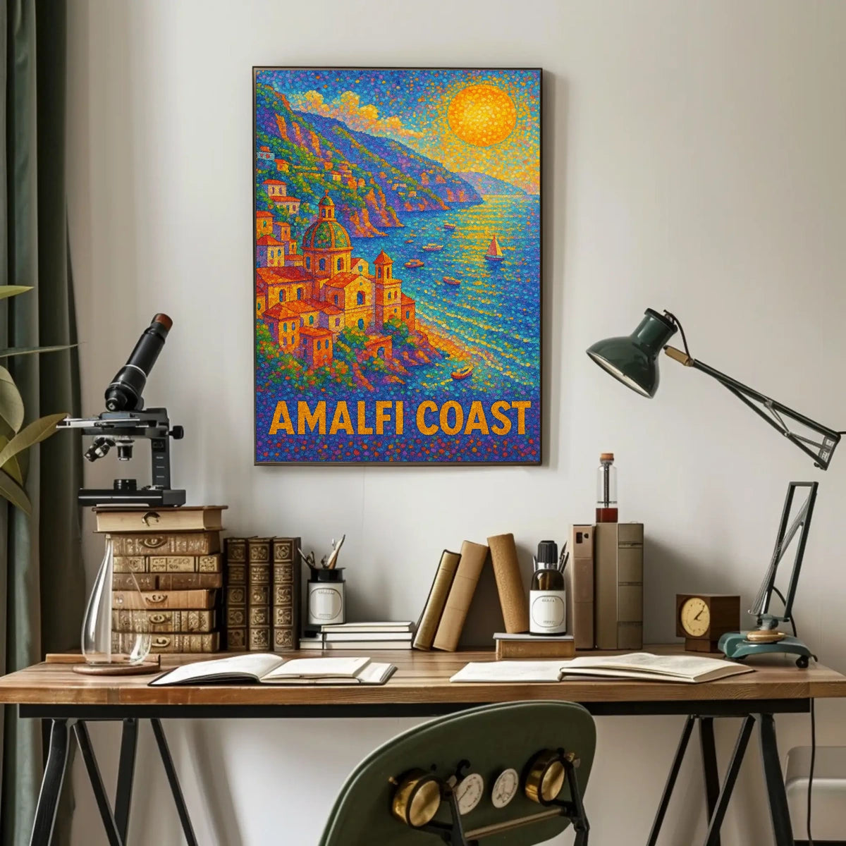Amalfi Coast Poster Wall Art for Coastal Home Decor