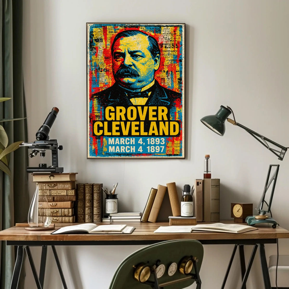 Grover Cleveland 24th President of the United States Street Art Mashup Poster