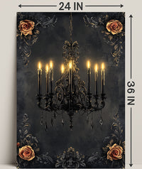 Elegant Chandelier And Roses Poster