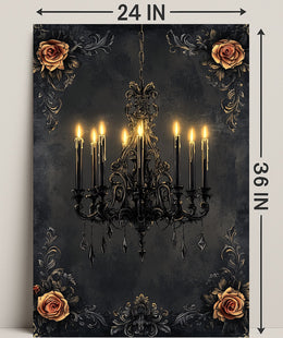 Elegant Chandelier And Roses Poster