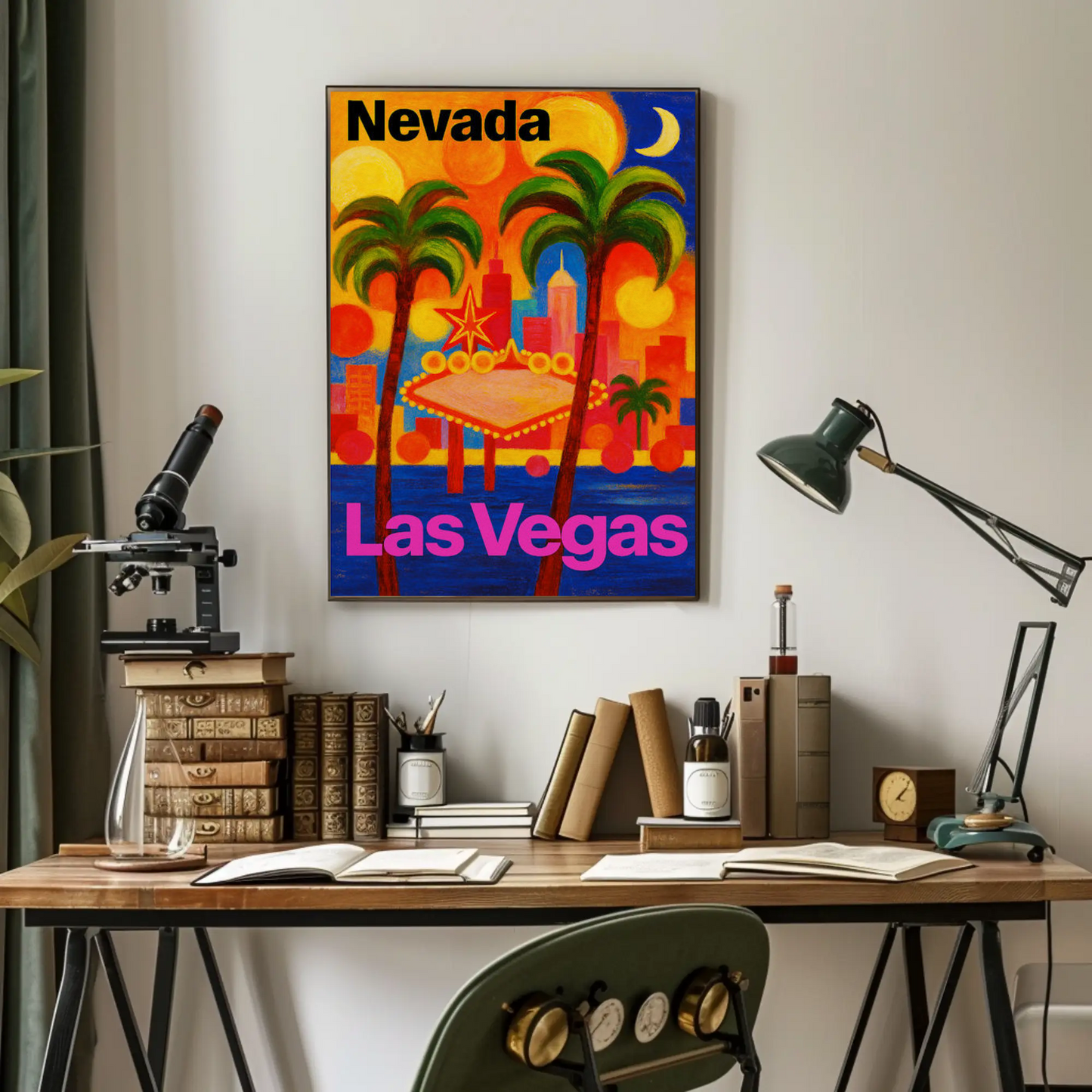 Nevada Las Vegas Neon Lights Nightlife Poster Poster