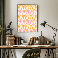 Heart Pattern: Bold and Cheerful Modern Art Poster PosterGoat