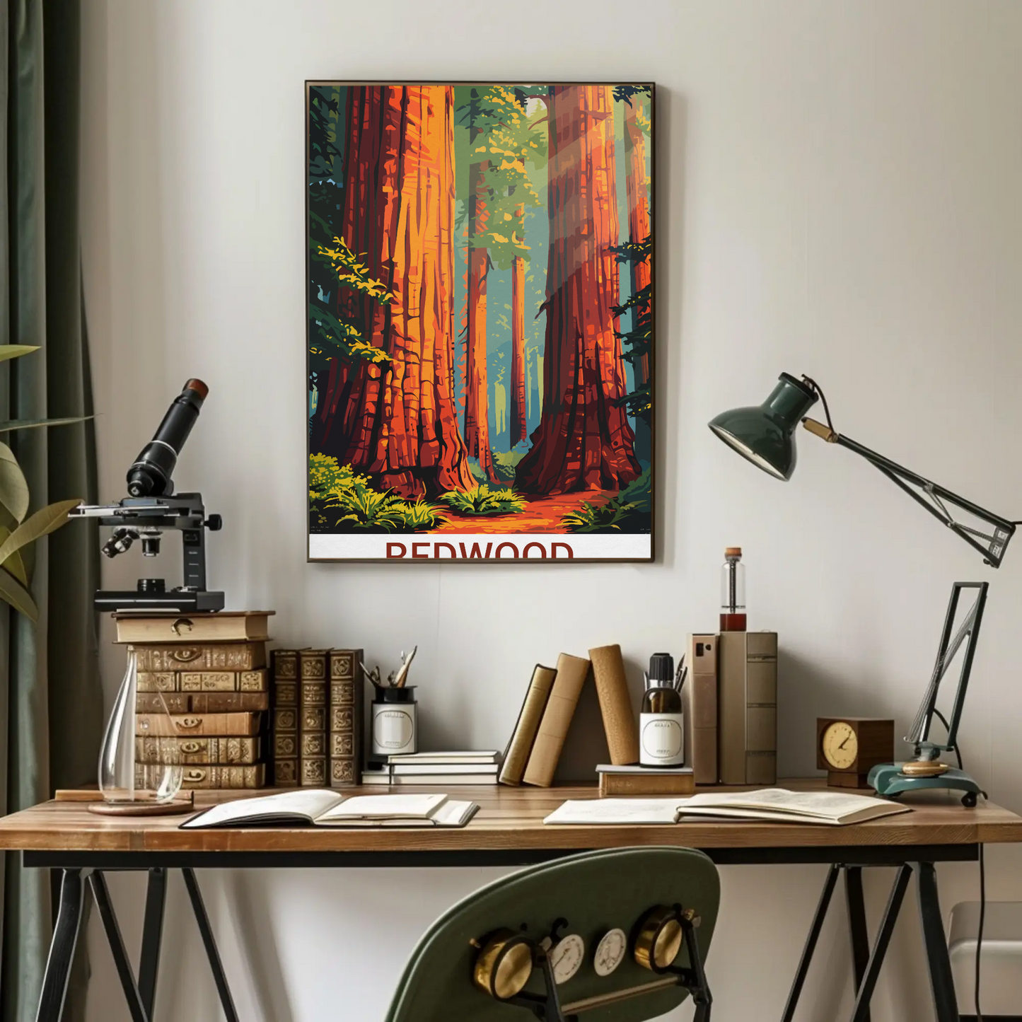 Redwood National Park California Forest Travel Poster
