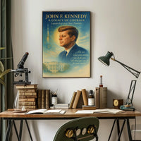 John F. Kennedy Inspirational Leadership Art Poster