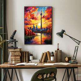 Toronto Skyline At Sunset Poster