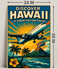 Discover Hawaii Vibrant Halftone Poster PosterGoat