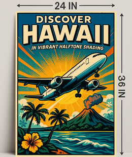 Discover Hawaii Vibrant Halftone Poster PosterGoat