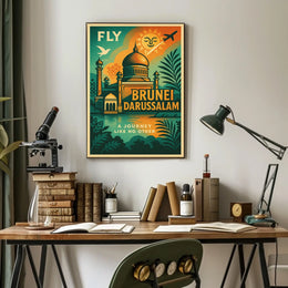 Fly to Brunei Darussalam Poster