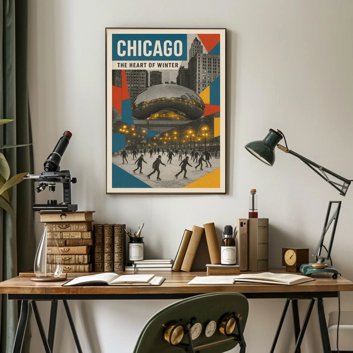Scenes Of Chicago Heart Of Winter Cityscape Wall Poster