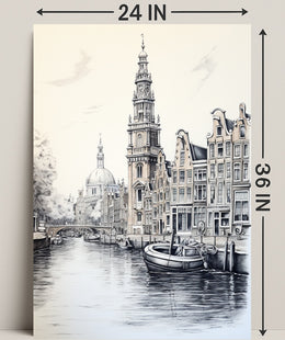 Amsterdam Canal Scene Poster