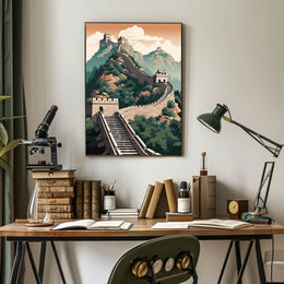 Majestic View of China's Great Wall Cultural Heritage Poster