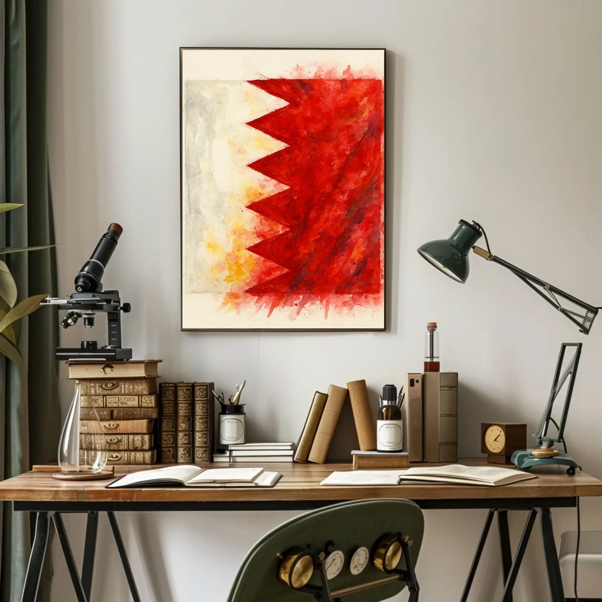 Abstract Bahrain Flag Abstract Poster