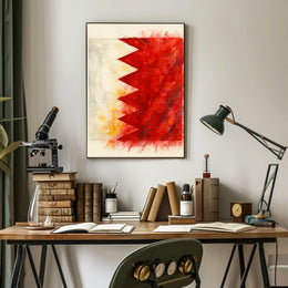 Abstract Bahrain Flag Abstract Poster