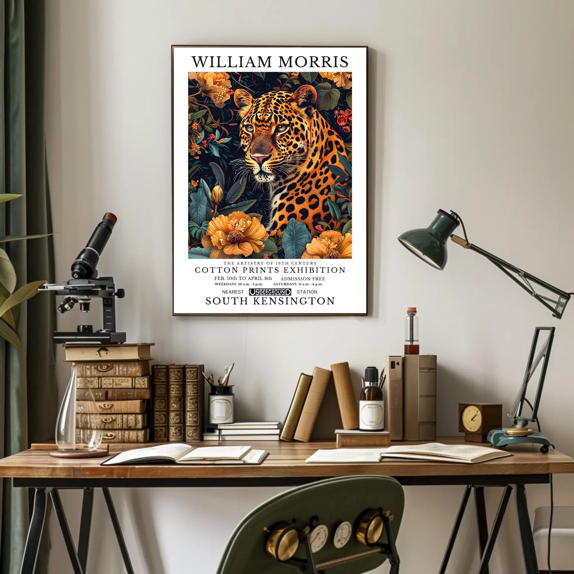 William Morris Exhibition 19th-Century Cotton Prints Artistic Poster